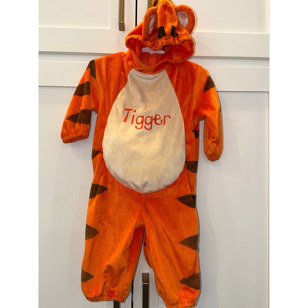 Disney Baby Tigger Winnie the Pooh Plush Hooded Costume Jumpsuit Orange 9-12M - Picture 1 of 7